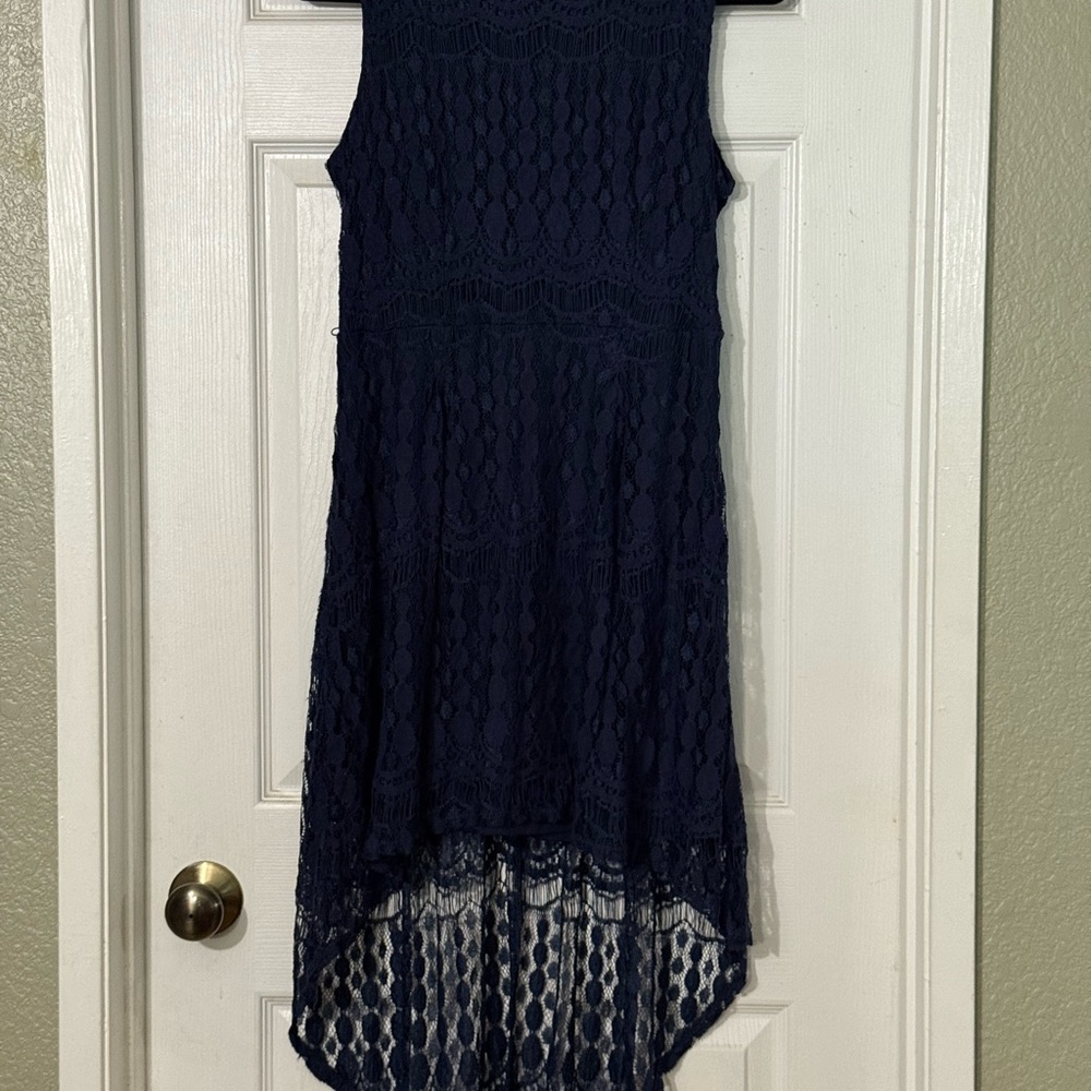 Xhilaration High-Low Navy Lace Dress